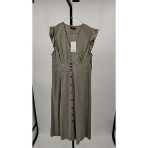 Quince Olive Button-Down Dress